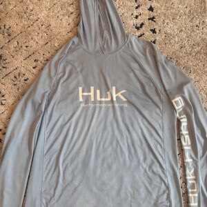 Huk Light Gray Fishing Shirt